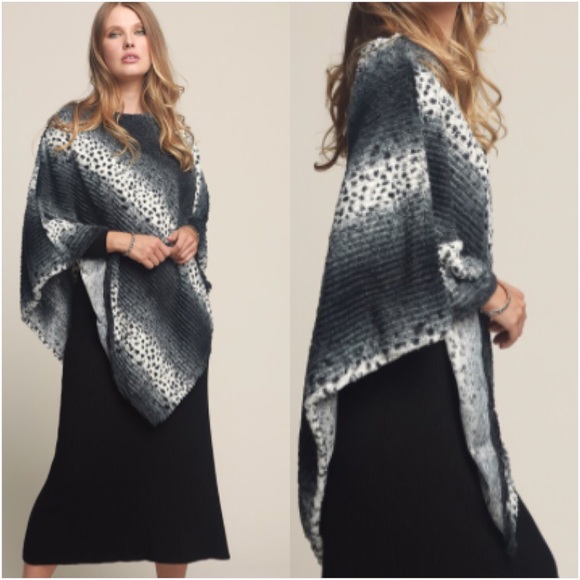 ONE SIZE Luxurious Soft Faux Fur Sweater Poncho - Picture 4 of 8